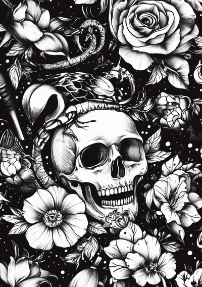 Black and White Tattoo Design