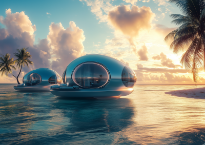 Futuristic Amphibious Home Pods