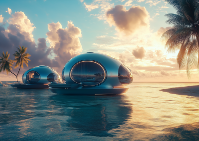 Futuristic Amphibious Home Pods