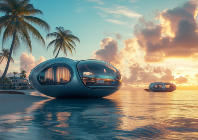 Futuristic Amphibious Home Pods