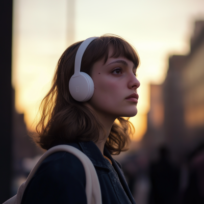 Caucasian Woman in Headset