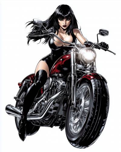 Vampirella on Harley