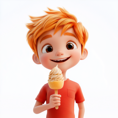 Boy Enjoying Ice Cream