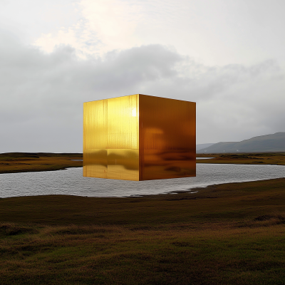 Reflective Golden Cube