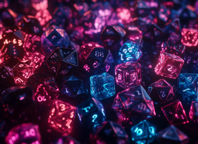 Colorful RPG Dice Background