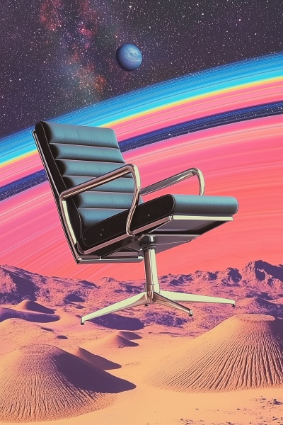 Floating Office Chair in Orbit