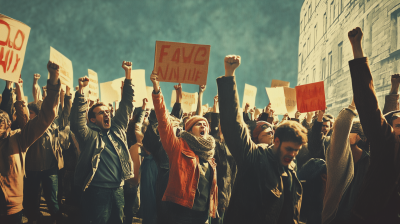 Vintage Protest Scene