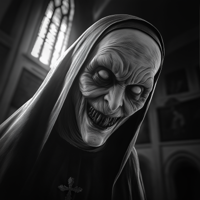 Monstrous Nun in Black and White