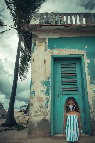 Girl with Puerto Rican Flag