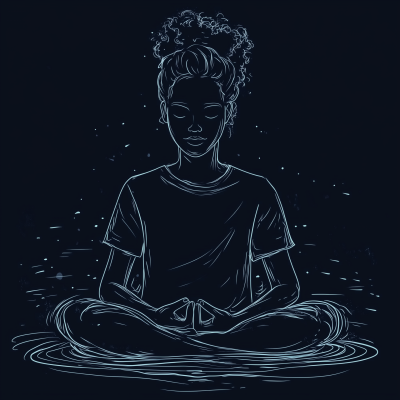 Meditating Figure in Line Art