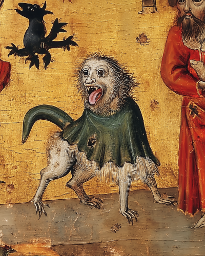 Medieval Painting of a Dog