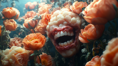 Floral Faces with Meat
