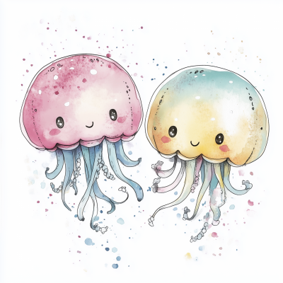 Colorful Jellyfish Illustration