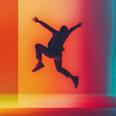 Jumping in Abstract Colors