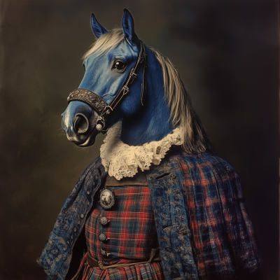 Blue Horse in Kilt