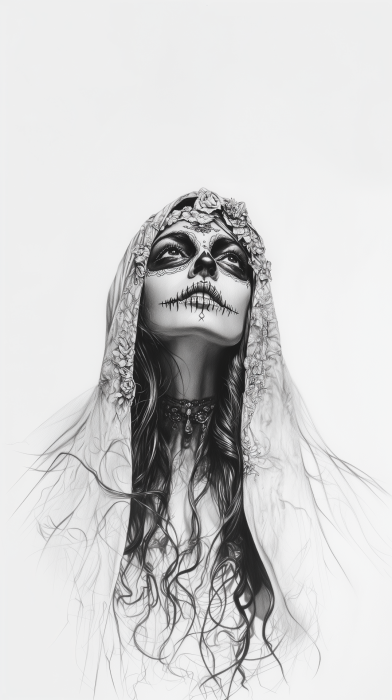 Realistic Santa Muerte Portrait