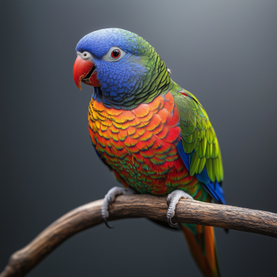 Colorful Parrot on a Branch