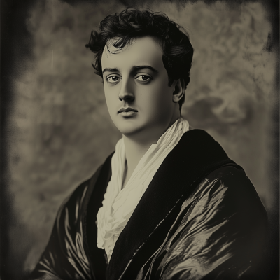 Black and White Portrait in 1800s Style