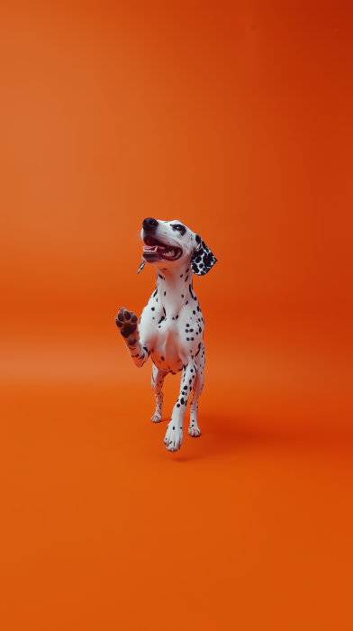 Happy Dalmatian Walking