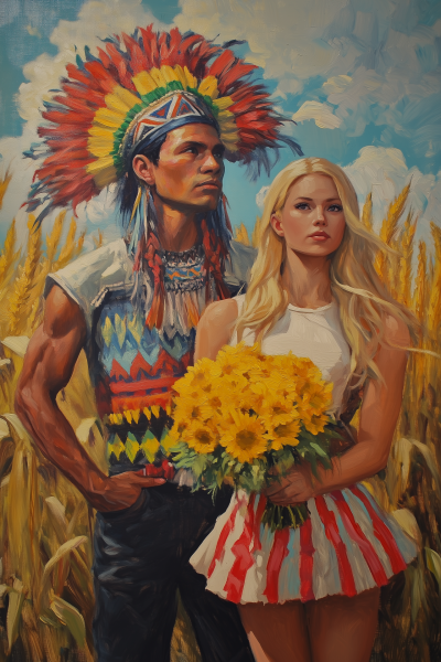 Aztec Warrior and Cheerleader