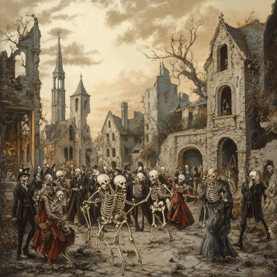 Macabre Procession in Victorian Ruins