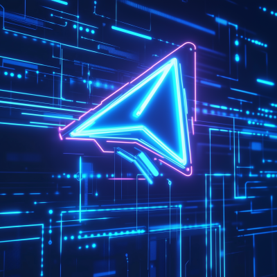 Telegram App Logo in Neon Background