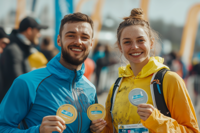 Marathon Finish Line Celebration