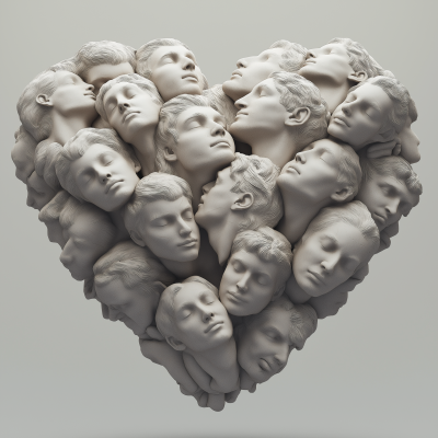 Heart Mosaic of Faces