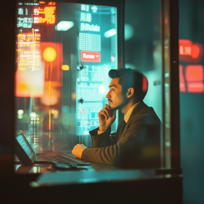 Futuristic Broker in a Retro Setting