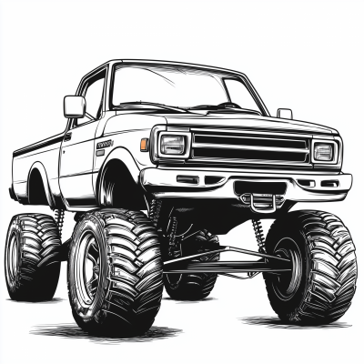 Lifted Toyota Truck Illustration
