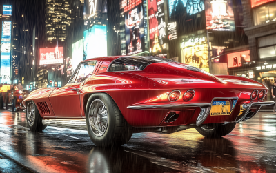 Corvette in Times Square