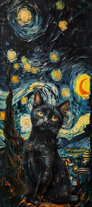 Starry Night Cat