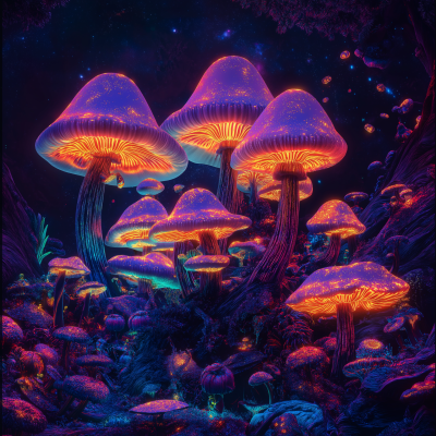 Glowing Fantasy Mushrooms