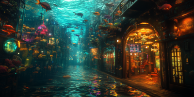 Underwater Cyberpunk City