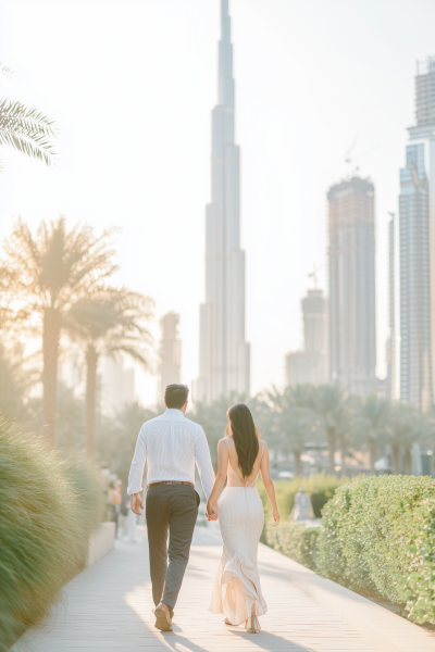 Stylish Couple Walking