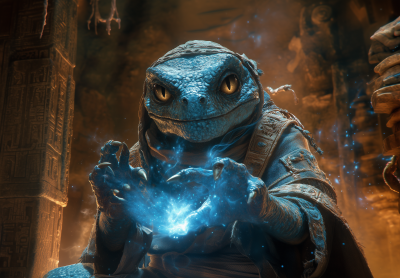 Spell Casting Lizard