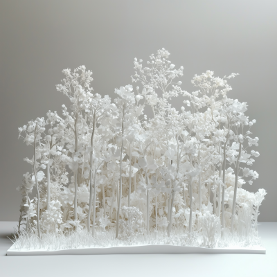White Models of Shrubs and Grasses
