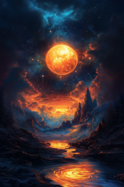 Vibrant Starry Night Sky
