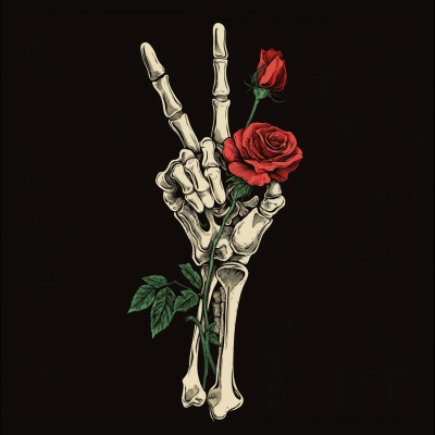 Skeleton Peace Sign Logo