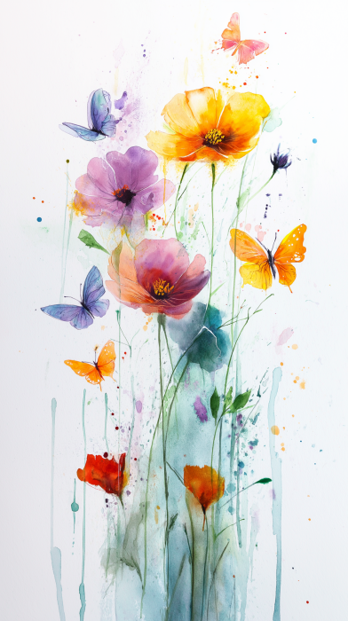 Colorful Watercolor Flowers