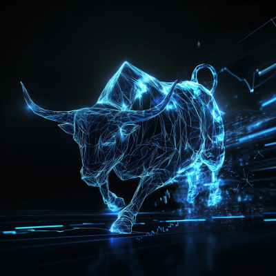 Geometric Bull in Neon