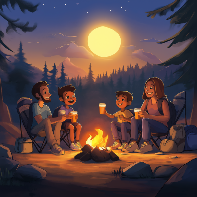 Family Adventure at Sunset