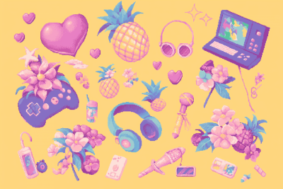 Cute Pixel Art Pineapples