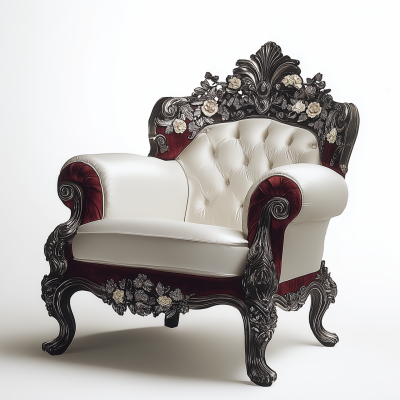 Elegant White and Silver Chair