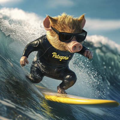 Surfing Fun Hog