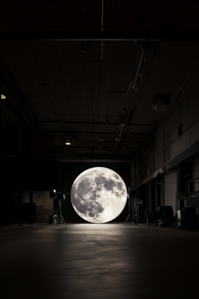 Giant Full Moon Prop in Soundstage