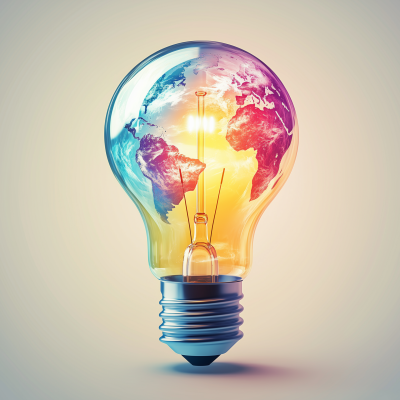 Glowing Earth Light Bulb