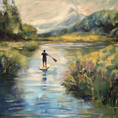 Paddle Boarder on River