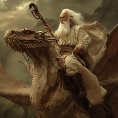 Old Man Riding Dragon