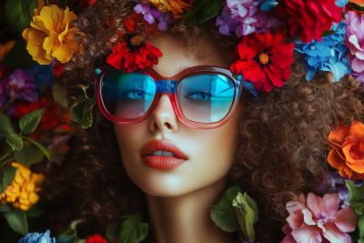 Colorful Hair with Glasses